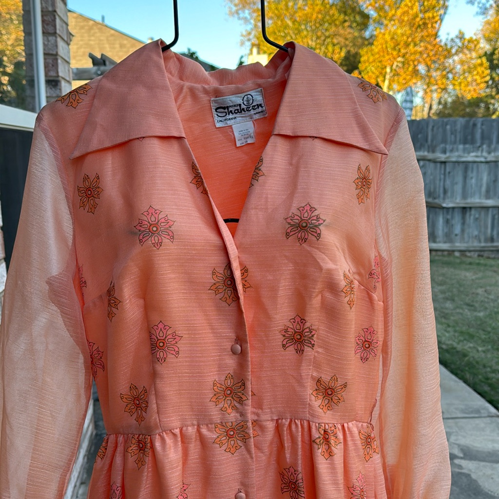 Vintage Alfred Shaheen Orange Sz 14 Hostess Dress Hawaiian